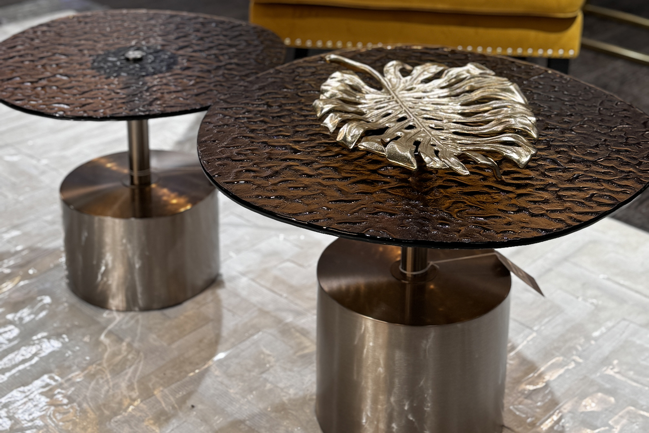 Блюдо декоративное «Лист монстеры» золотое 3