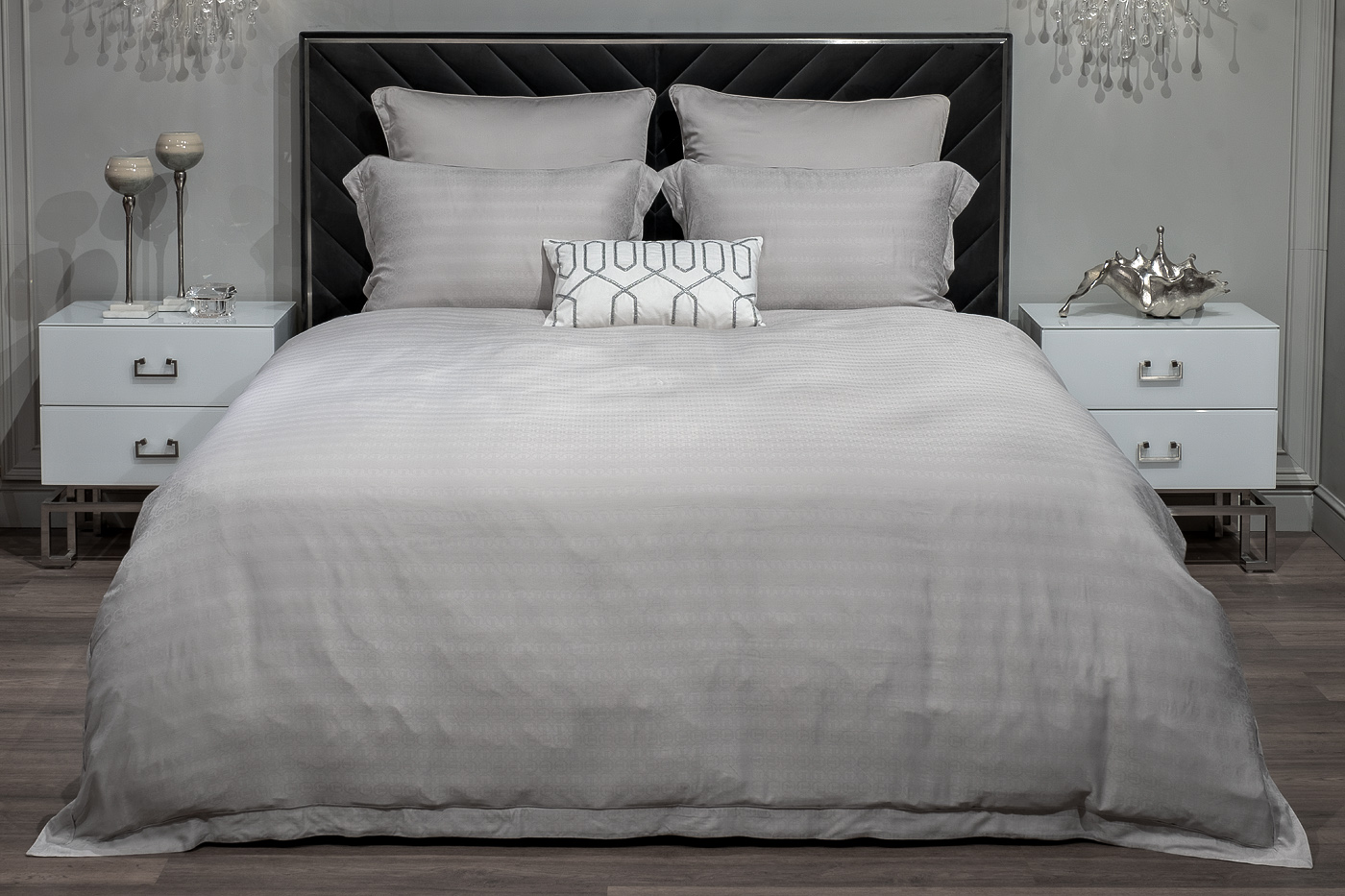 Комплект постельного белья «Гарда» евро 220х200см бамбук серый 1