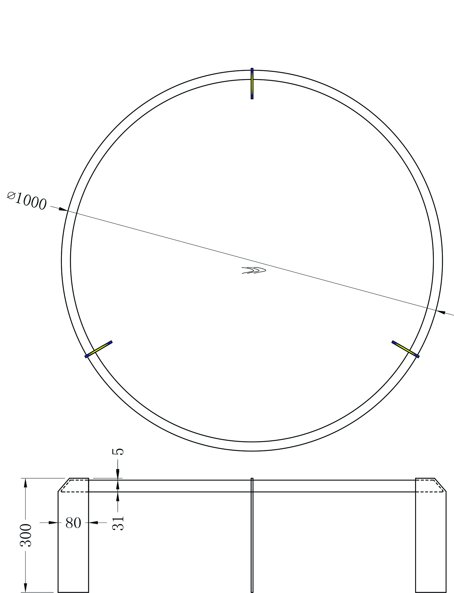 Стол журнальный круглый темный шпон 5