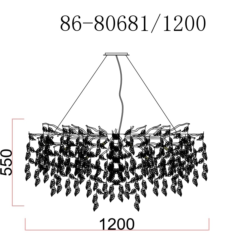 Люстра со стеклянными подвесами золото 2