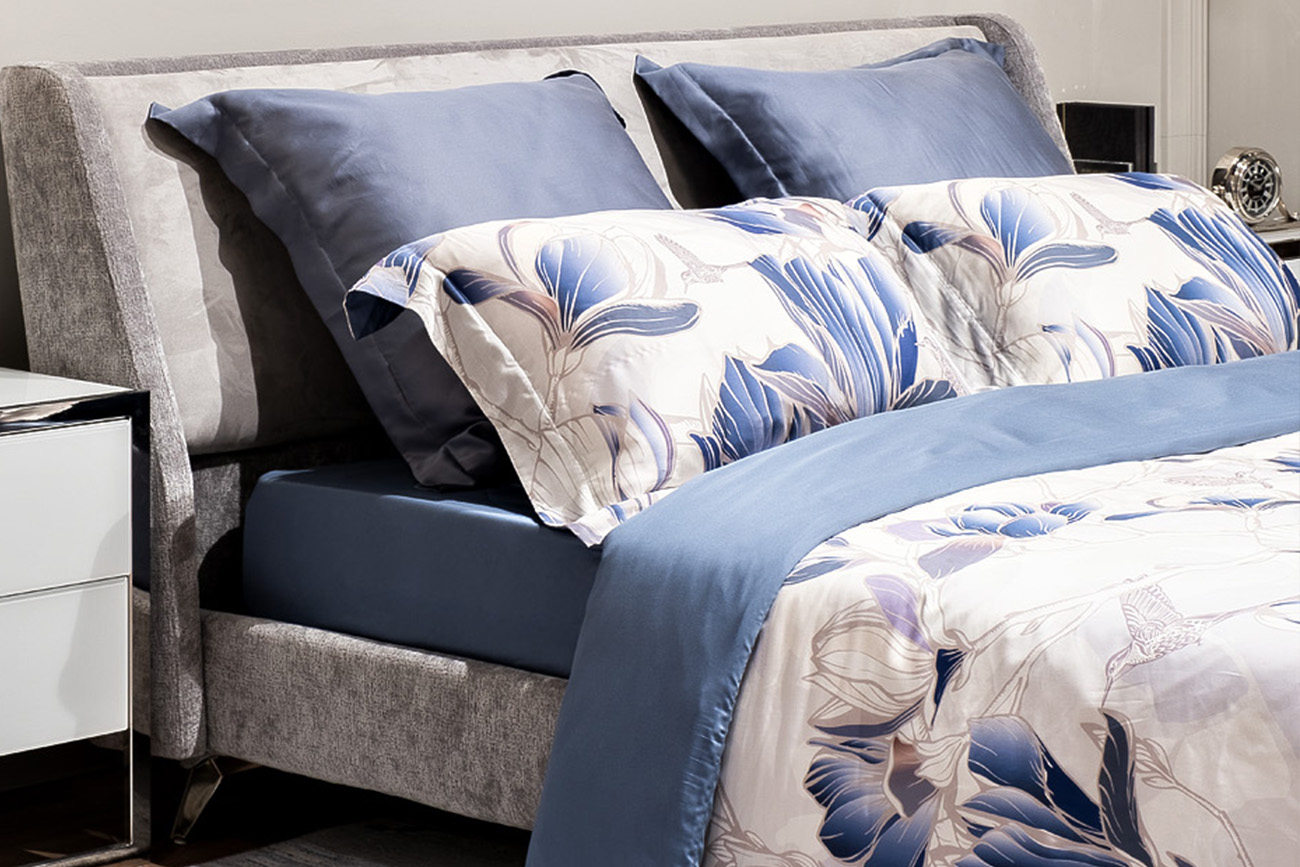 Простыня тенсель 270х280см синяя 1