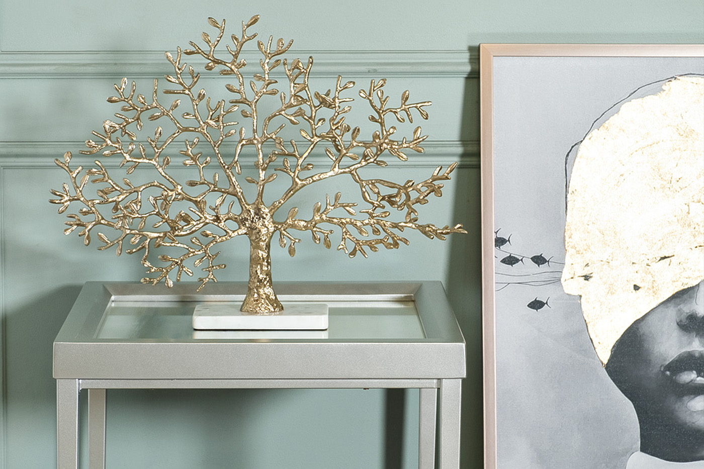 Статуэтка «Дерево» золотая 3