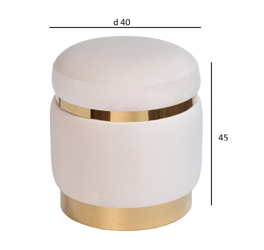 Пуф велюровый кремовый 4