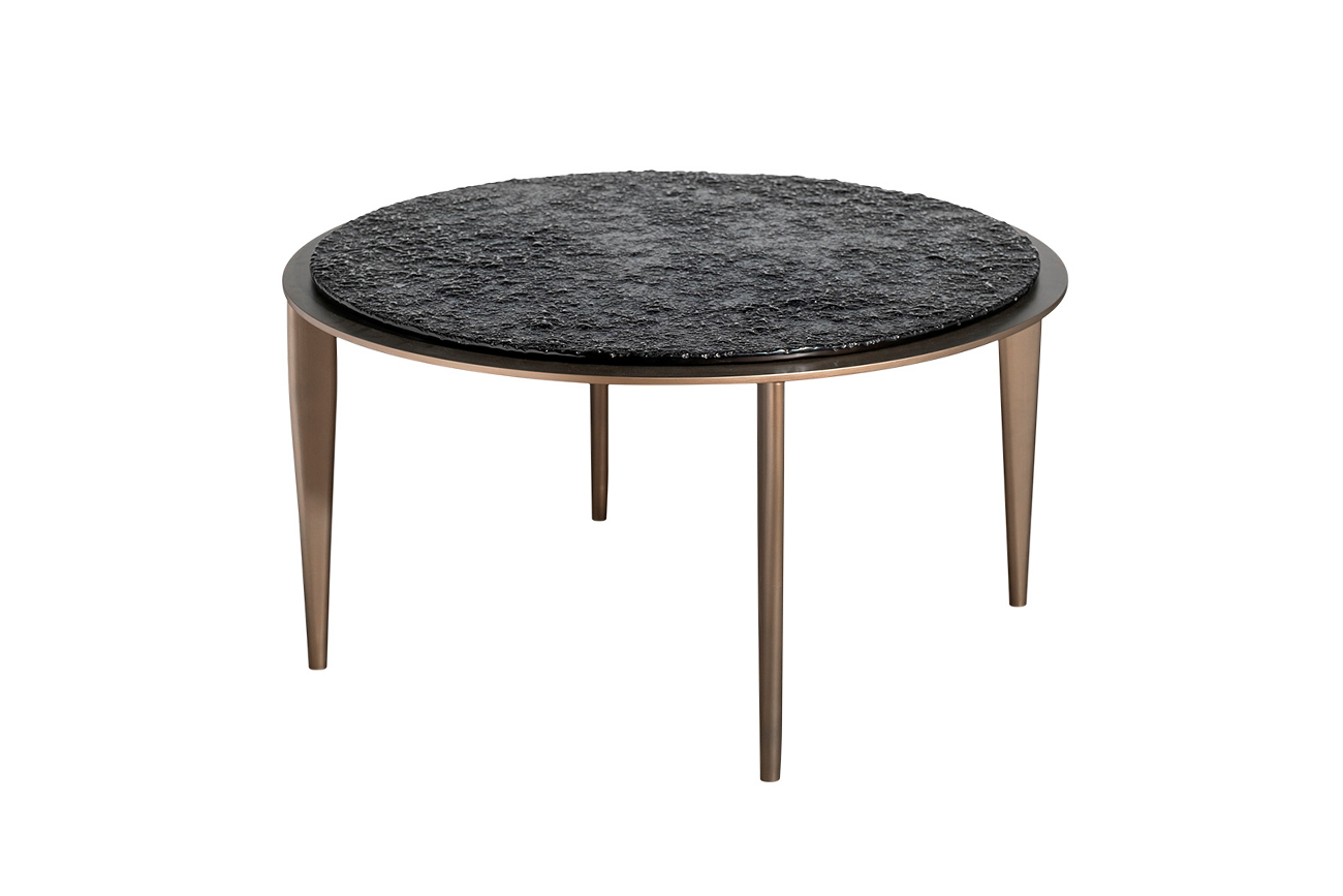 Стол журнальный круглый со стеклом 1