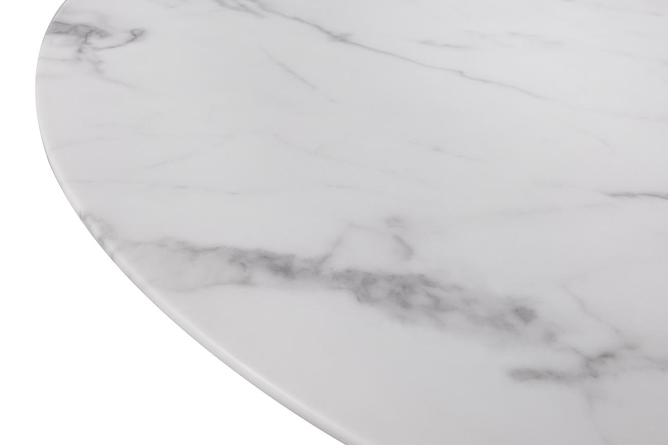 Стол журнальный Pearl White круглый белый/золото 2