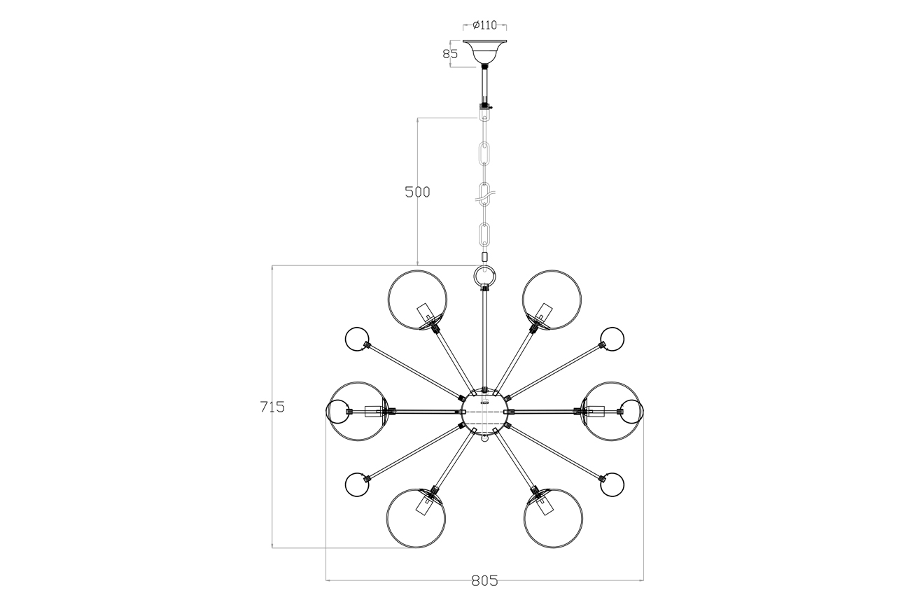 Светильник потолочный «Шары» 3