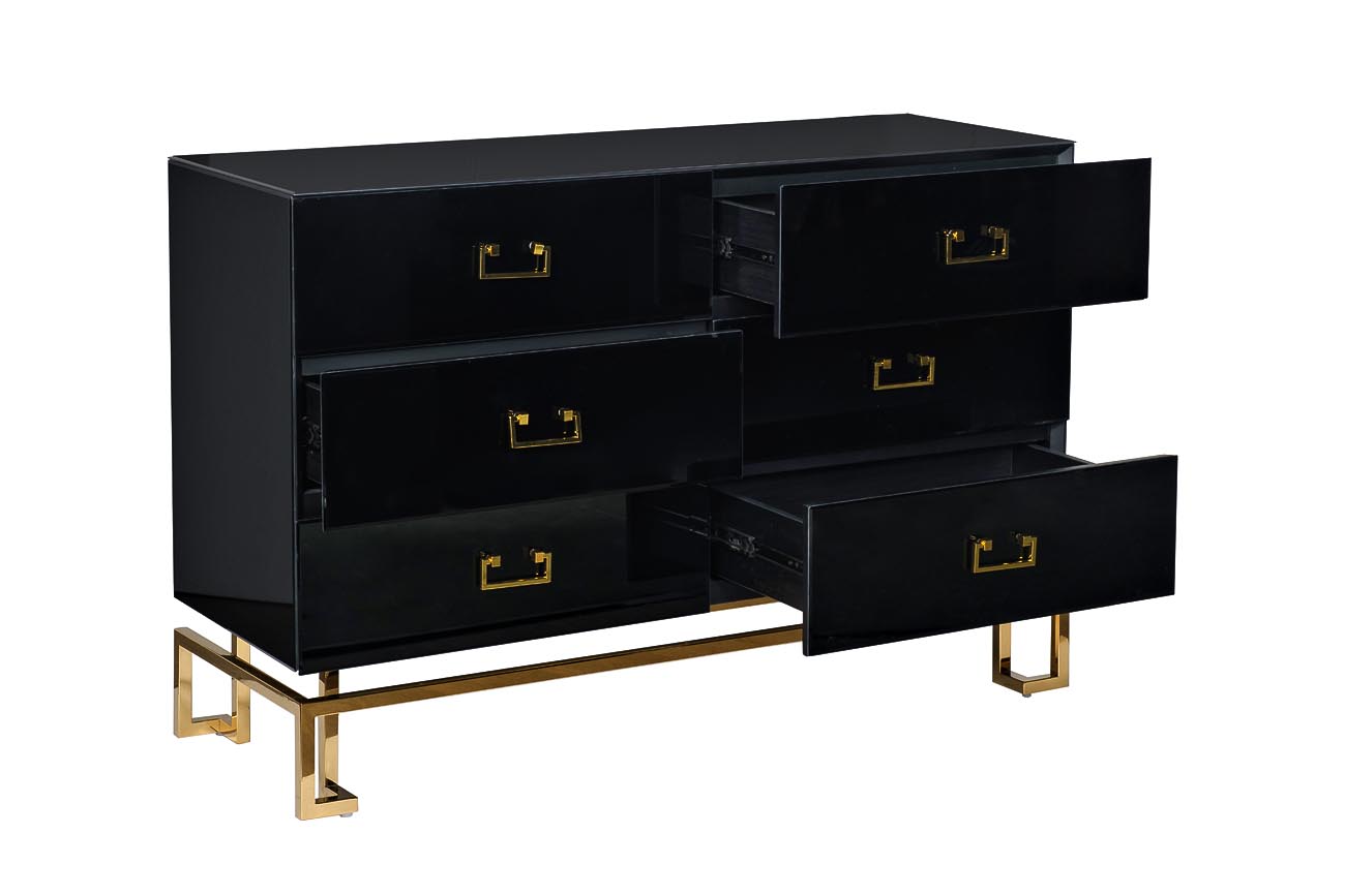 Комод черный с ящиками 3