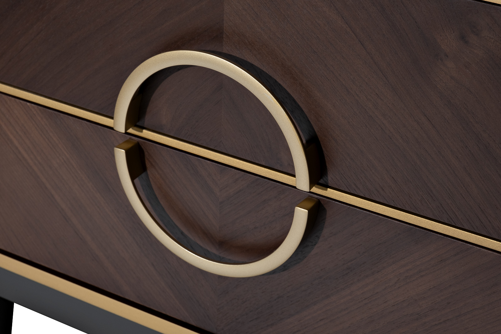 Тумбочка прикроватная с 2-мя ящиками темный шпон 5