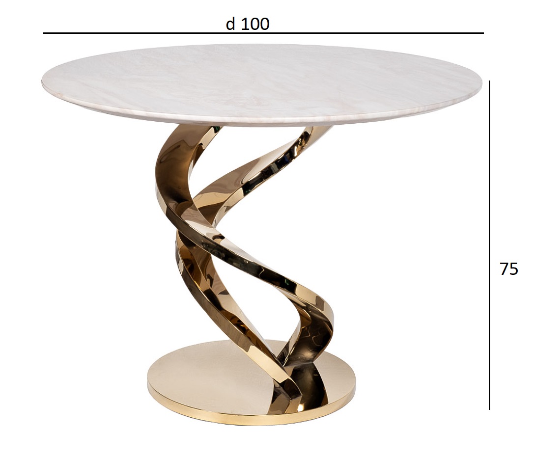 Стол обеденный Капуччино Ройял (Cappucino Royal) белый/золото 3