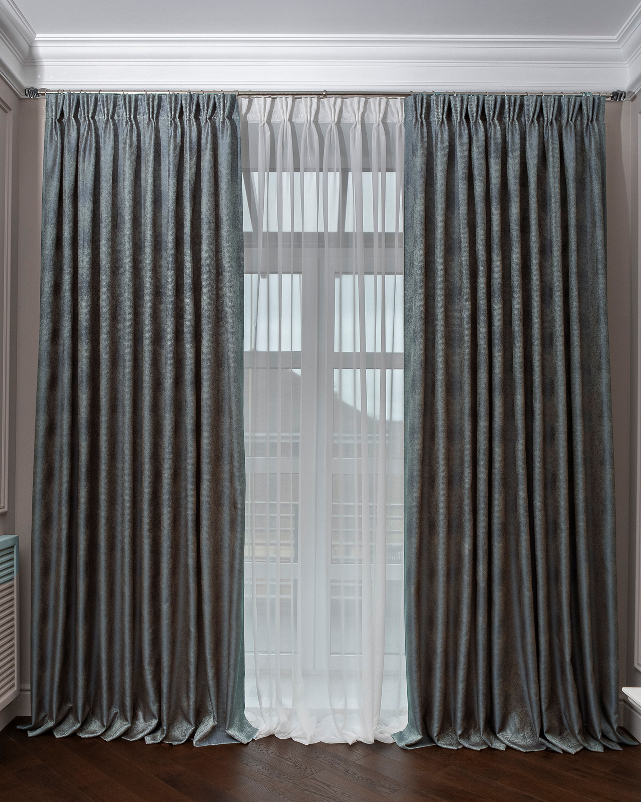 Портьера Фиджи (Fiji) 275х260см бирюзовая 1