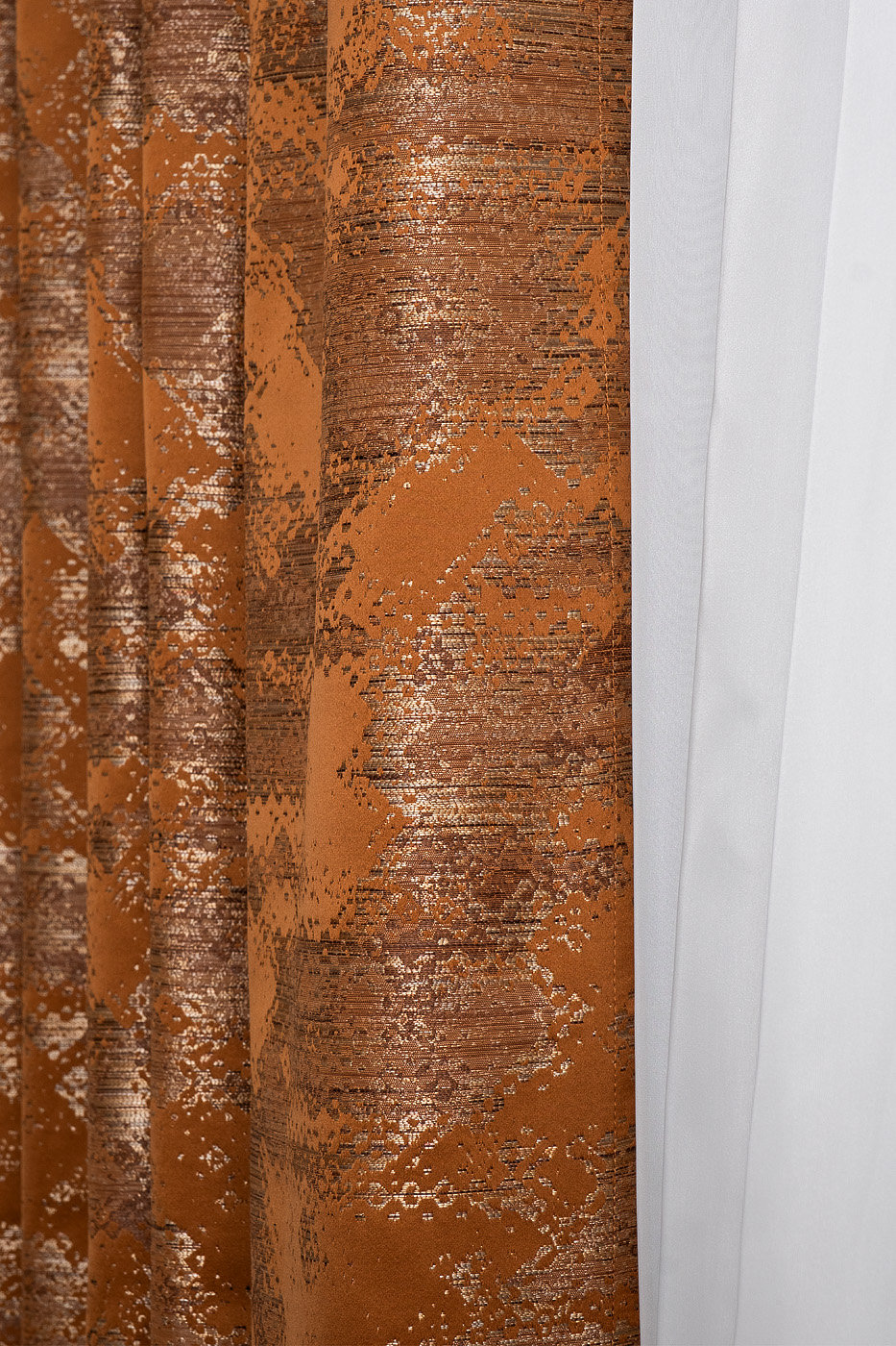 Портьера Bromley 275х260см оранжевая 3