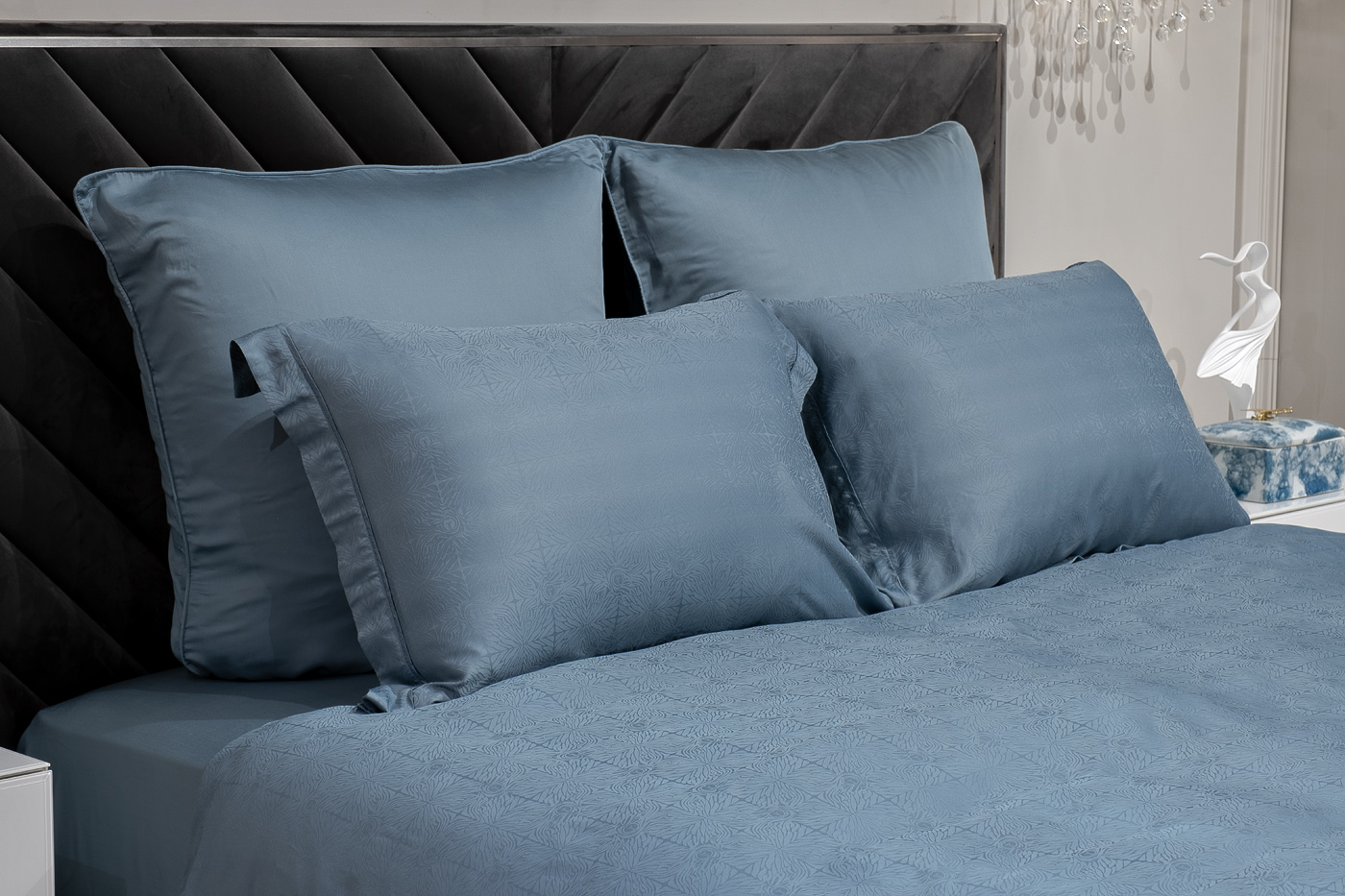 Комплект из 2х наволочек 70х70см бамбук сине-зеленый 2