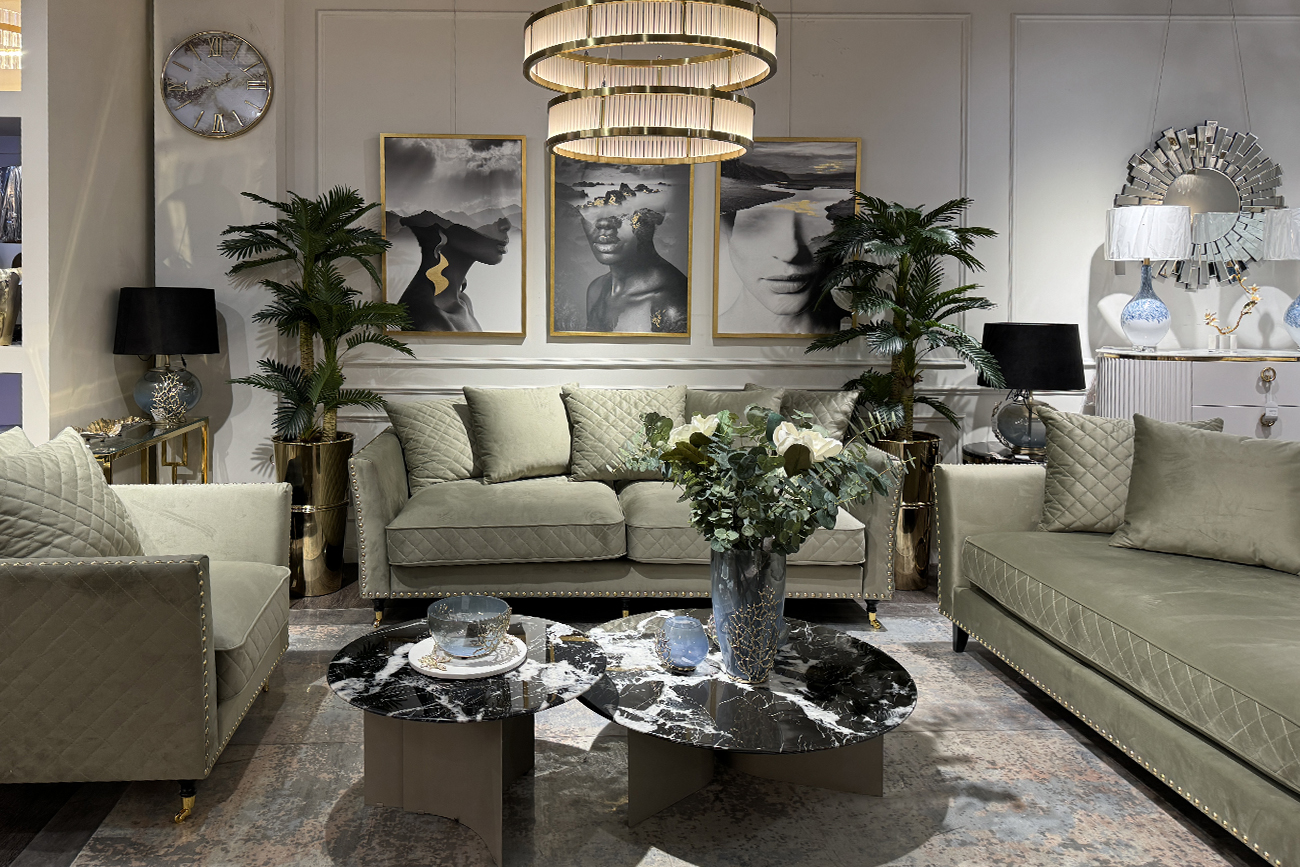 Диван Sorrento 220 трехместный велюровый оливковый 10