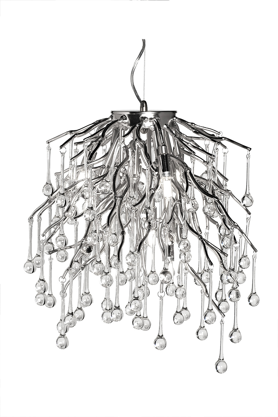 Люстра подвесная «Капли» круглая (хром) 1
