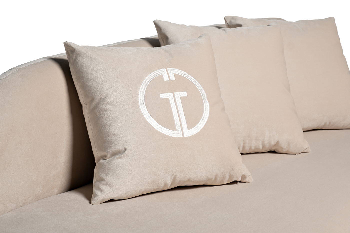 Диван Lea трехместный велюровый кремовый 3