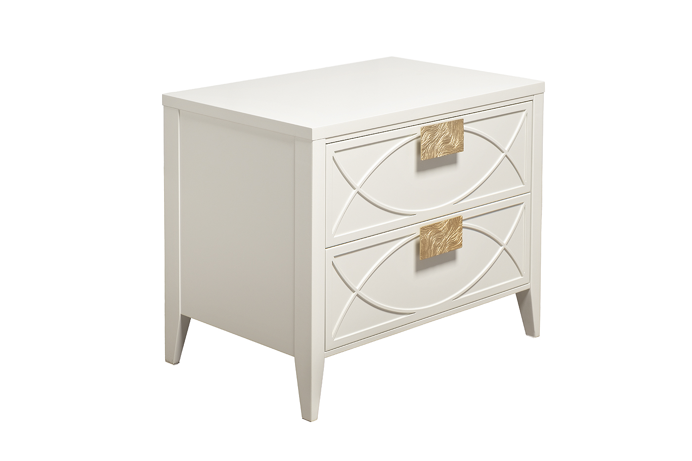 Тумбочка прикроватная с 2-мя ящиками бежевая 2