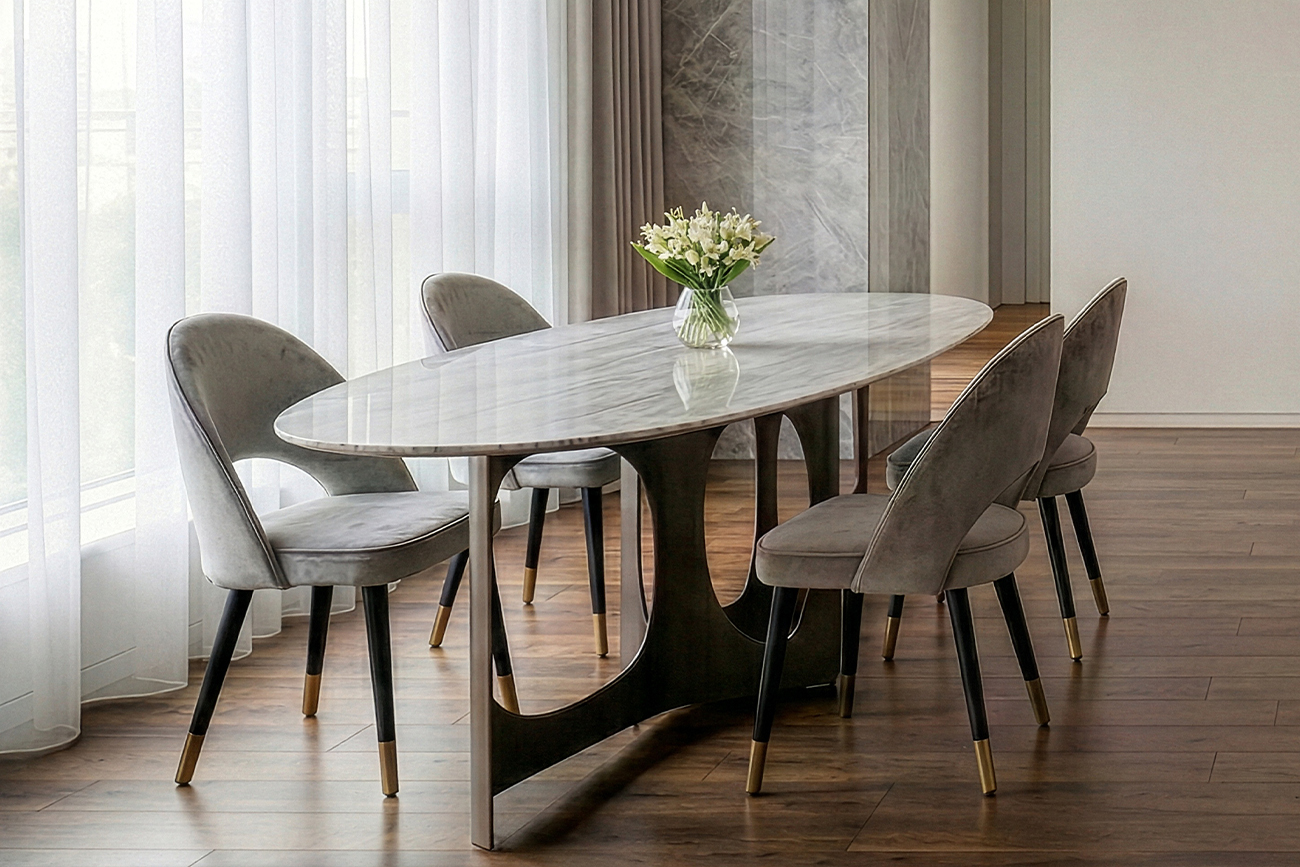 Стул велюровый серо-бежевый 7