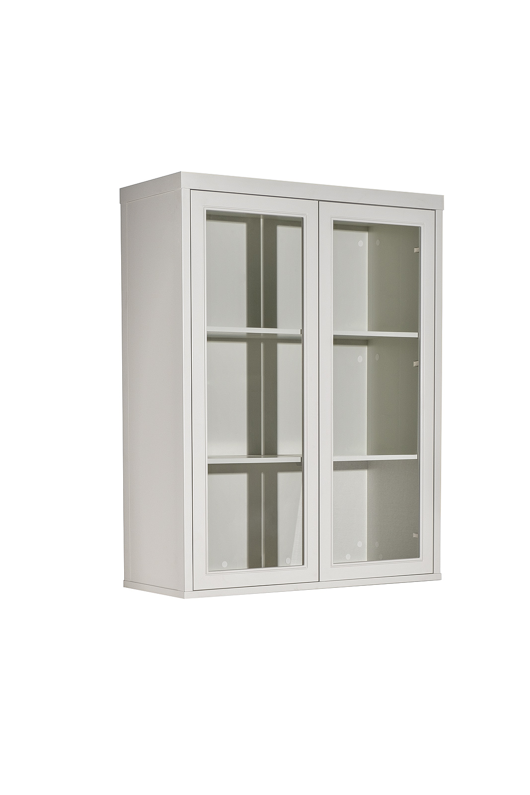 Шкаф-витрина с 2-мя стеклянными фасадами с консолью бежевый 5