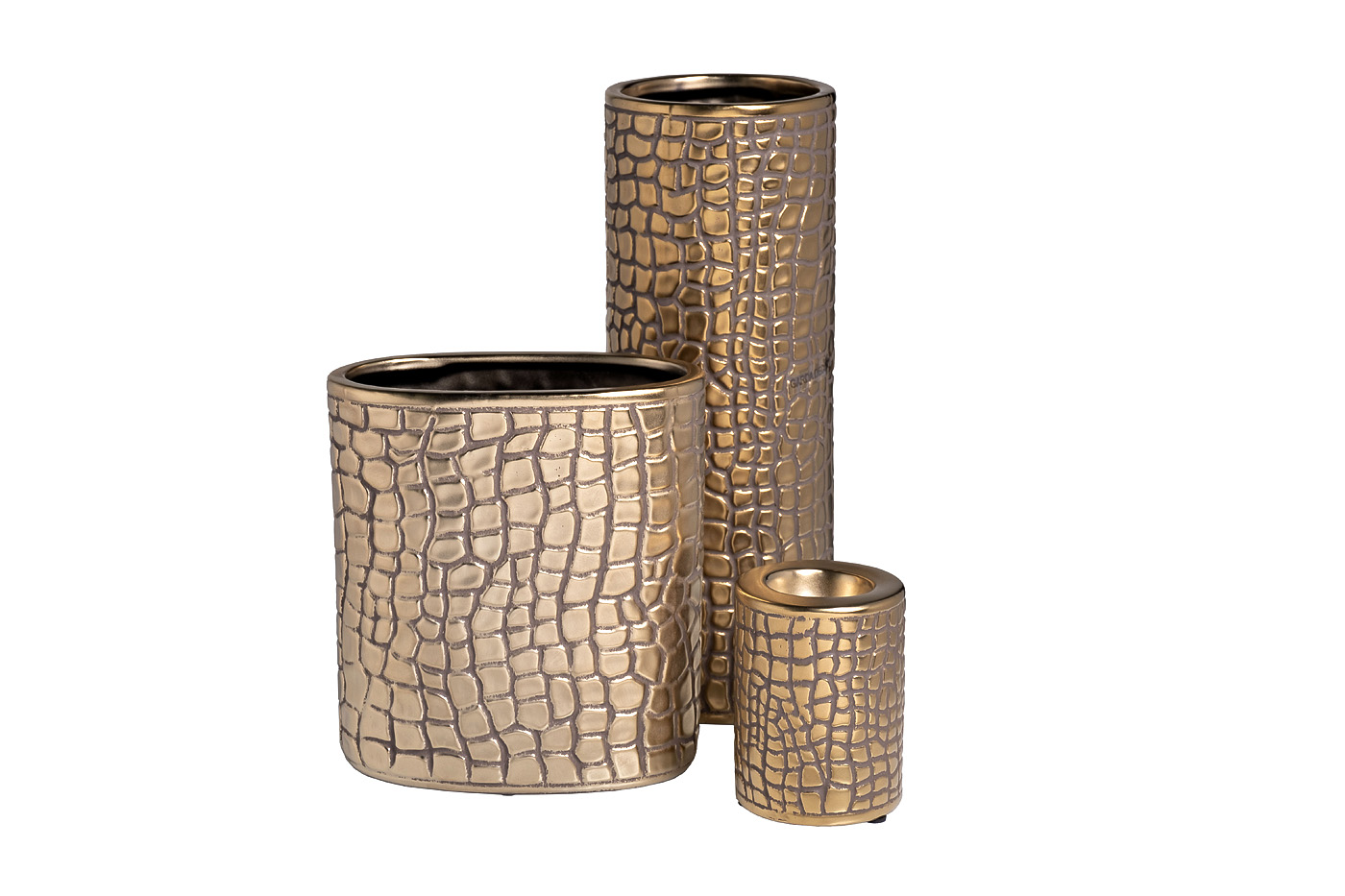 Ваза керамическая золотистая 2