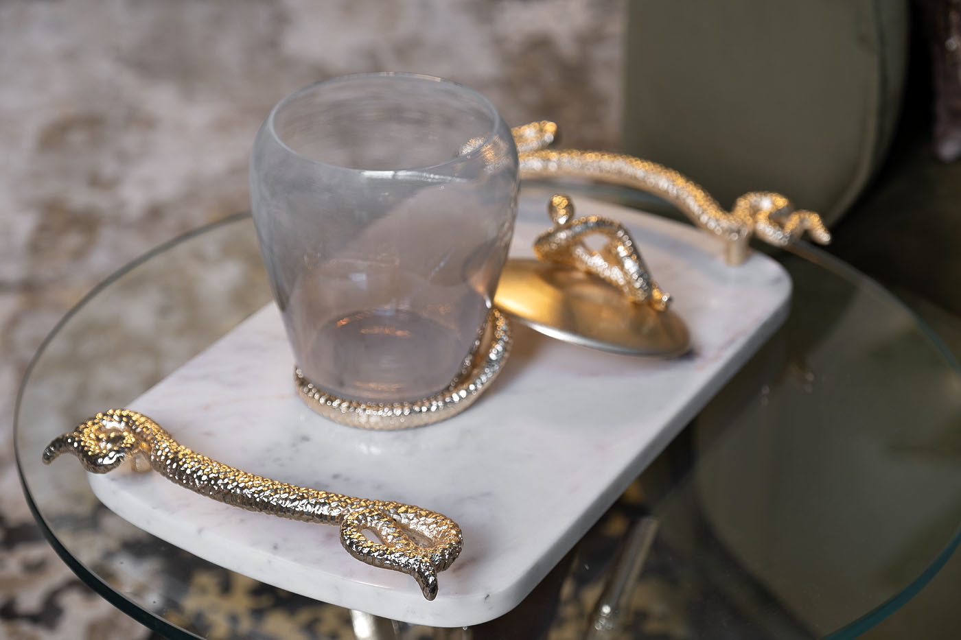 Поднос декоративный мраморный Серпенте (Serpente) 4