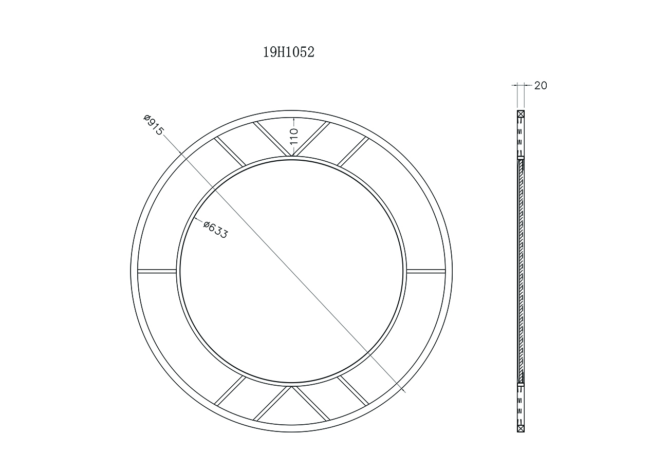 Зеркало круглое в металлической раме (золото) 3
