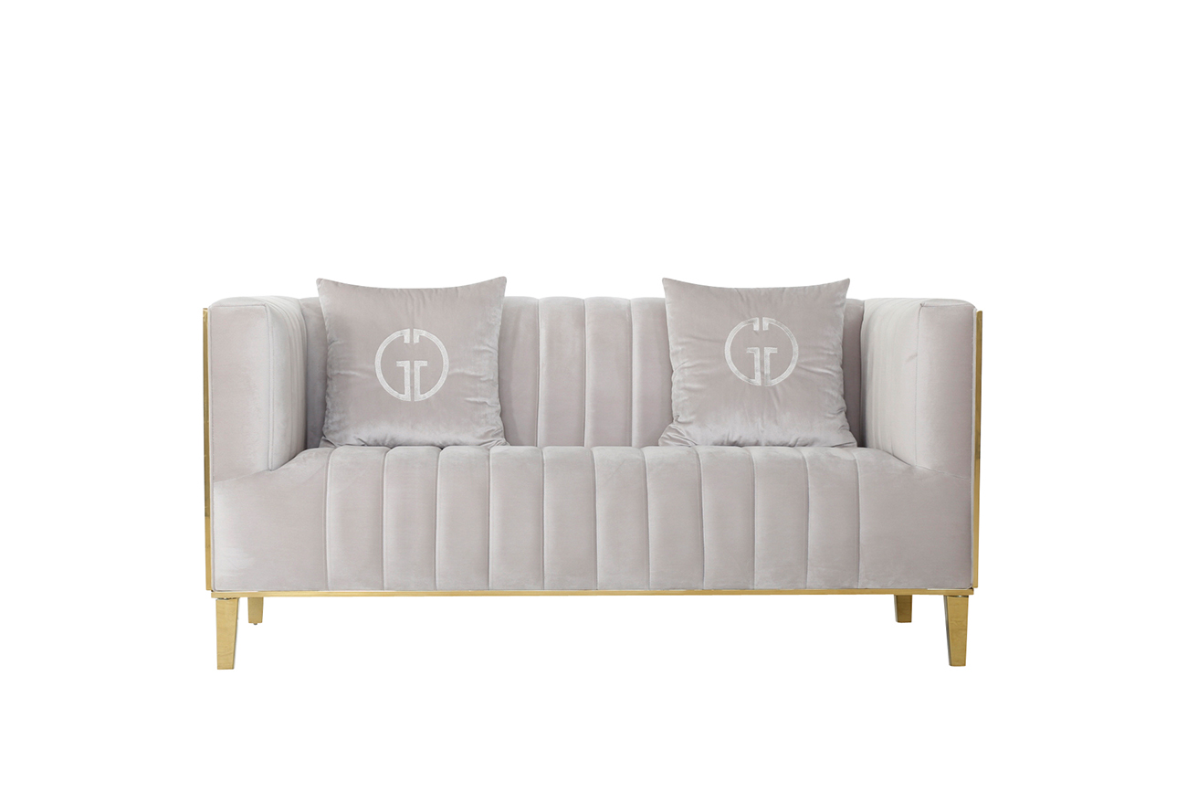 Диван Basel двухместный велюровый серый 1