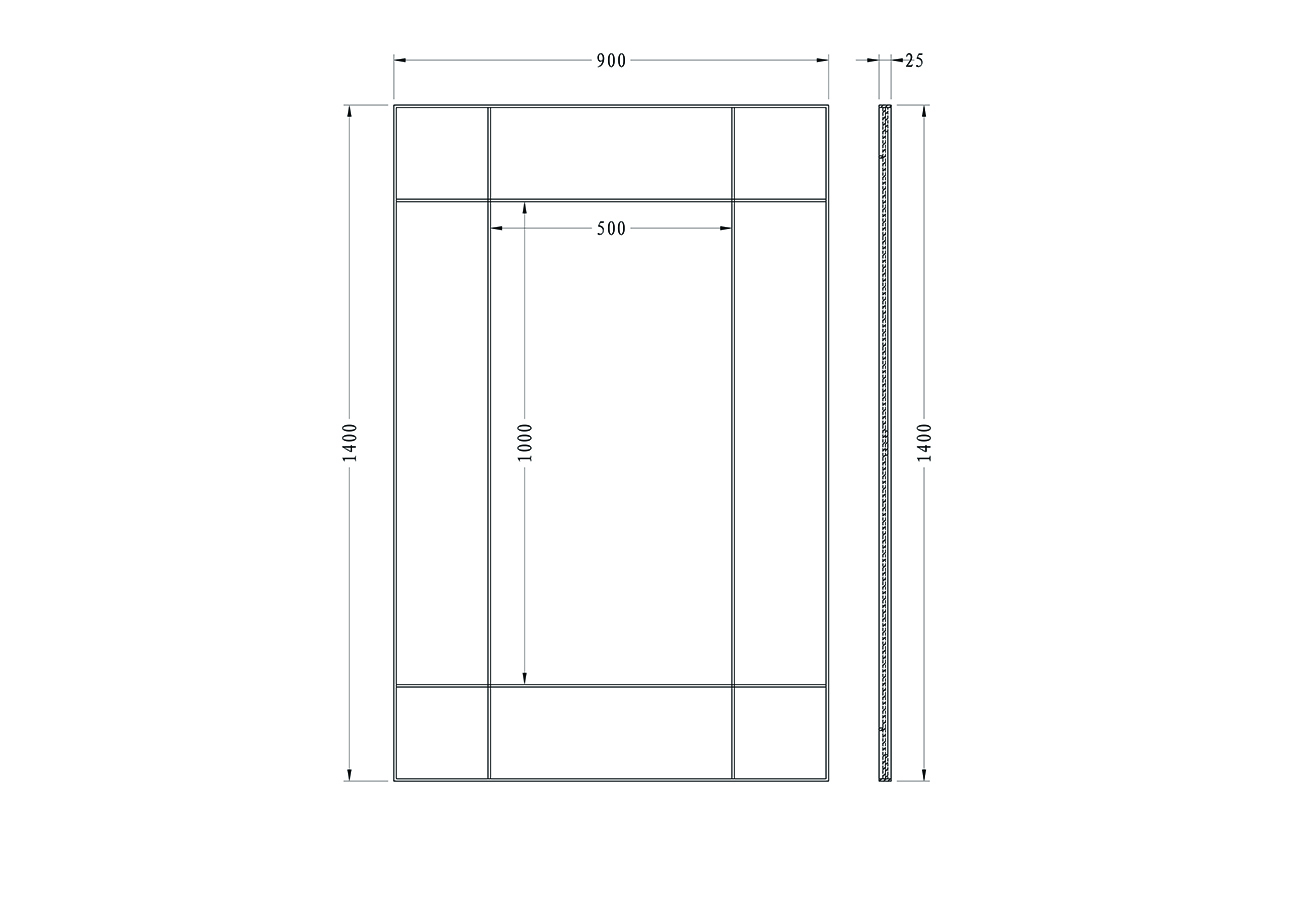 Зеркало прямоугольное в раме цвет хром 4