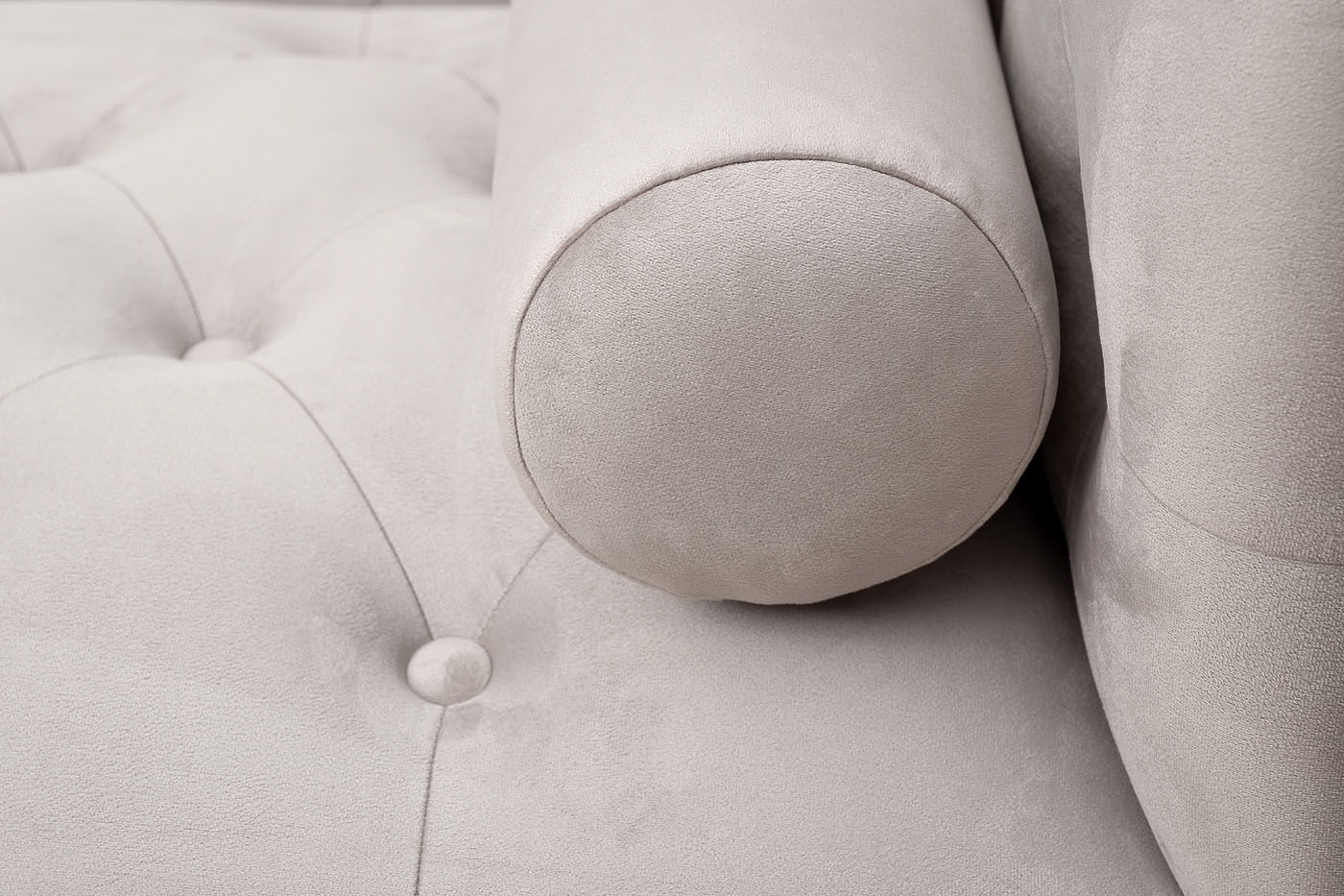 Диван Санремо(Sanremo) трехместный велюровый светло-серый 4