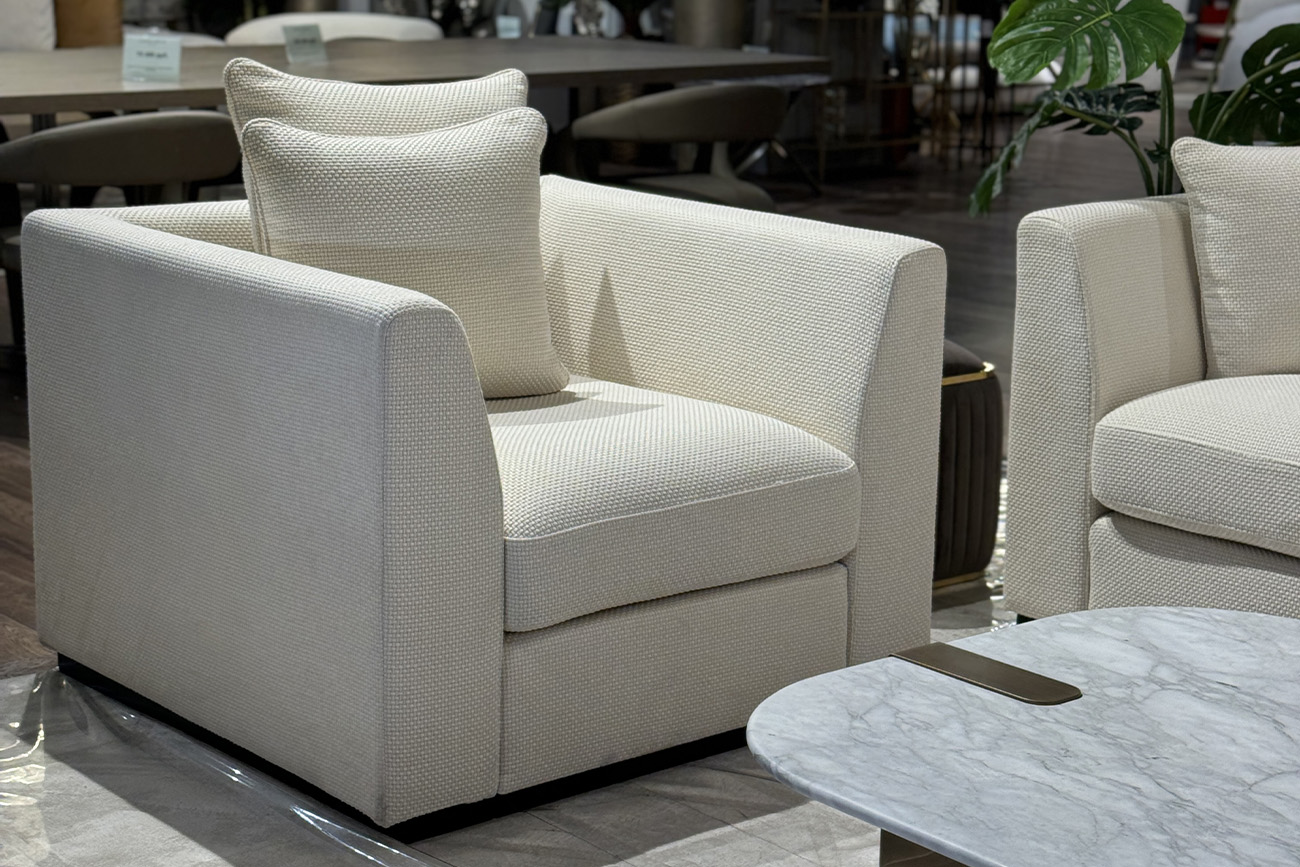 Кресло Roberto рогожка кремовое 5