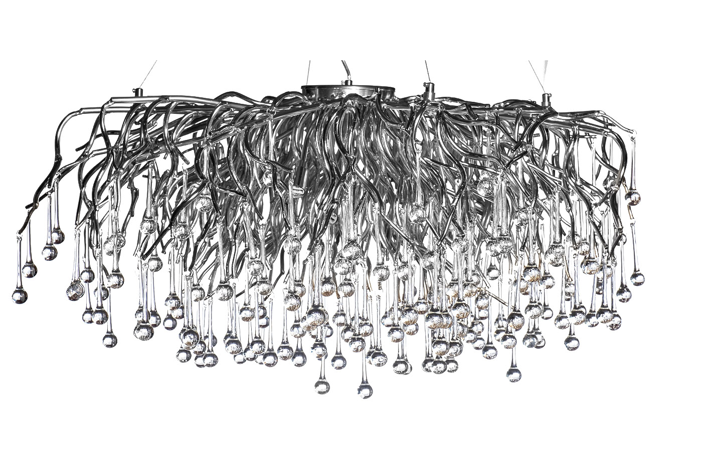 Люстра подвесная «Капли» круглая (хром) 1