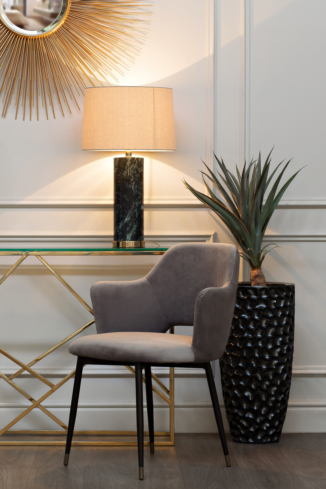 Кашпо жемчужно-черное 4