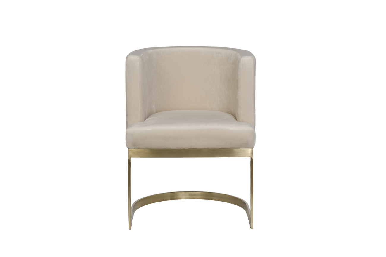 Стул на металлическом каркасе светло-бежевый 1