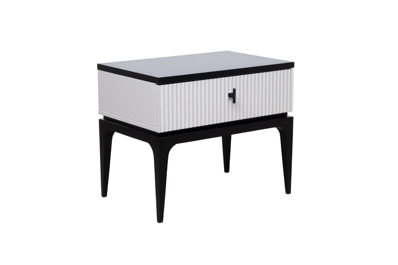 Тумбочка прикроватная Este черно-серая 2
