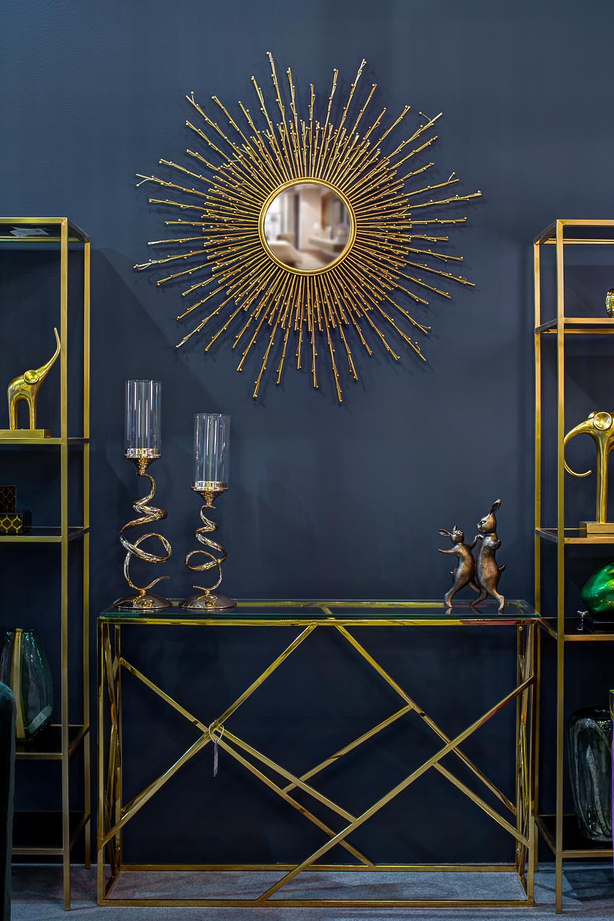 Консоль прозрачное стекло/золото 7