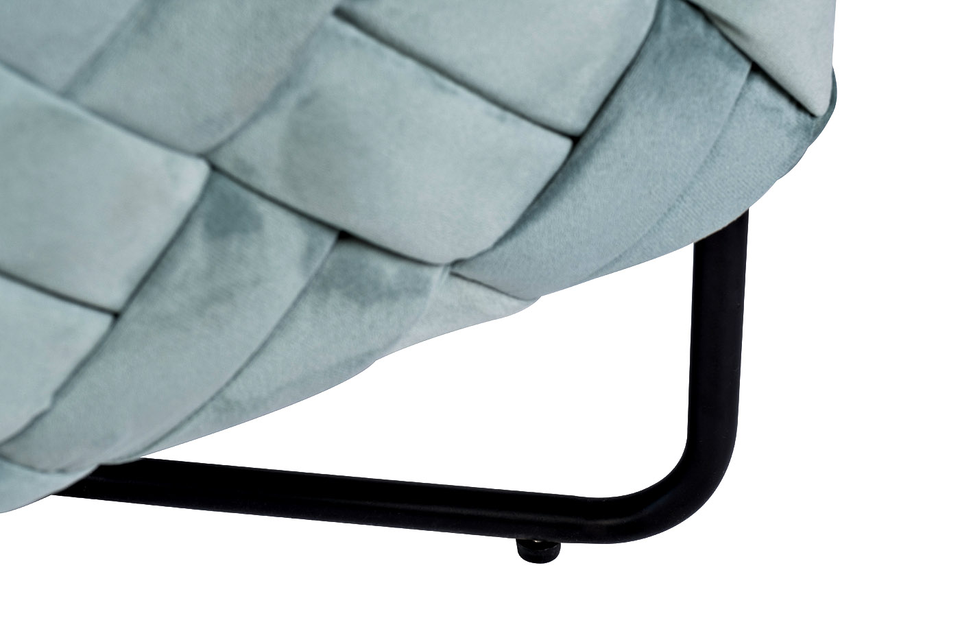 Пуф из плетеного велюра мятный 4