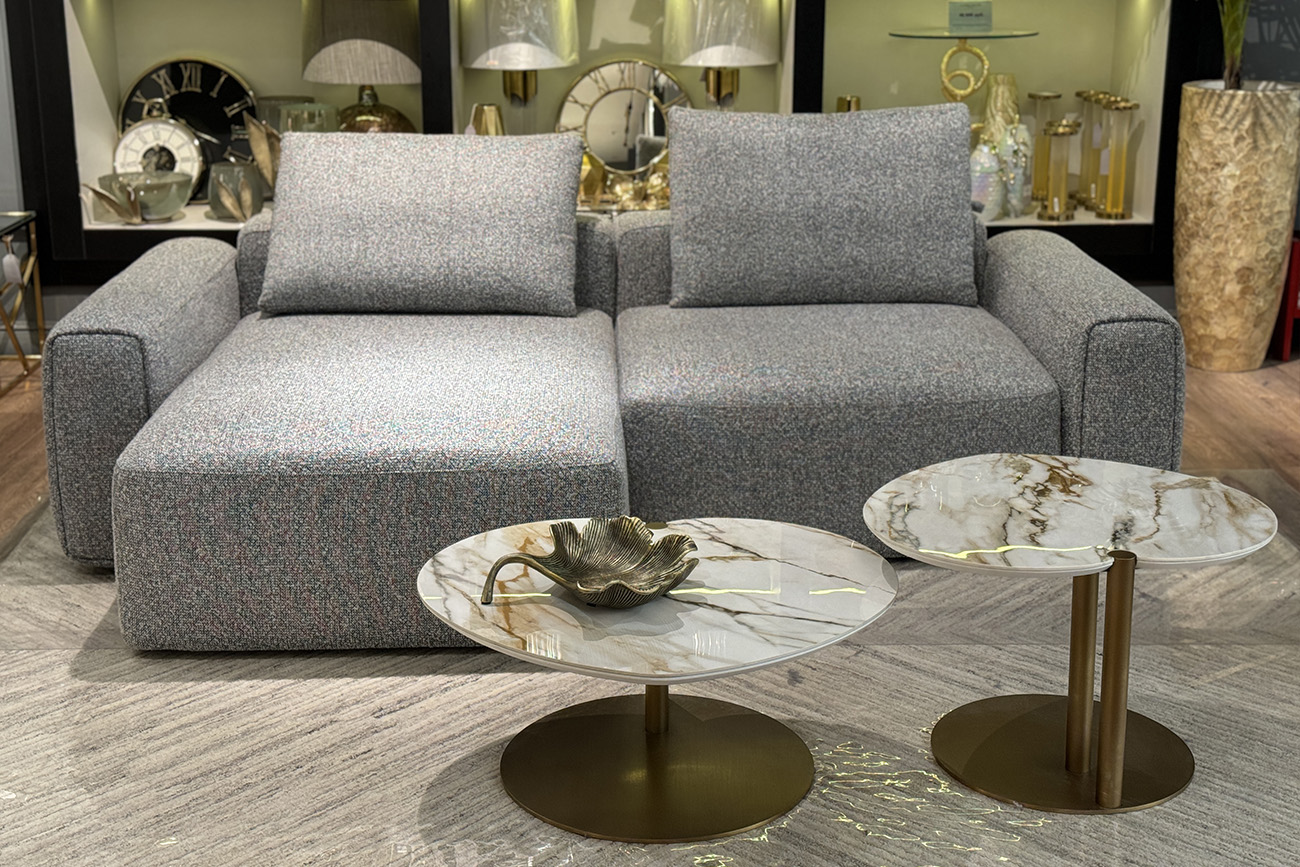 Диван Турин(Turin) трехместный с канапе раскладной черно-серый 8