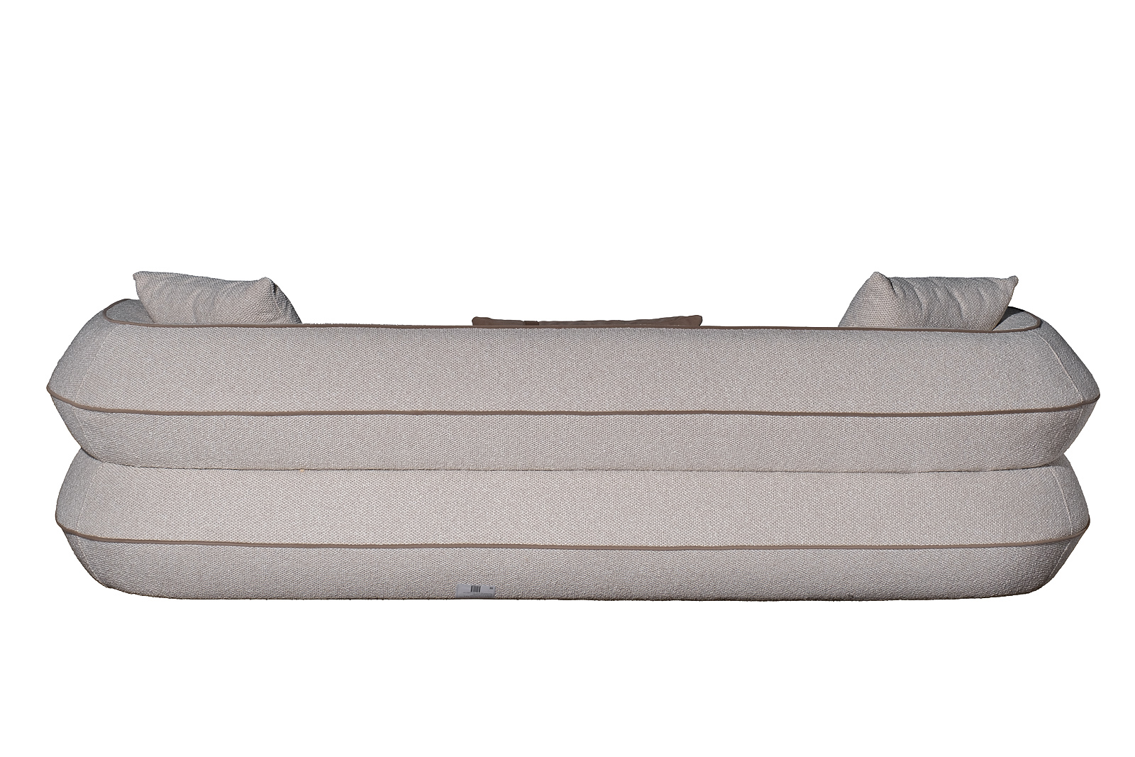 Диван Amelia трехместный букле светлый с бежевым кантом 3