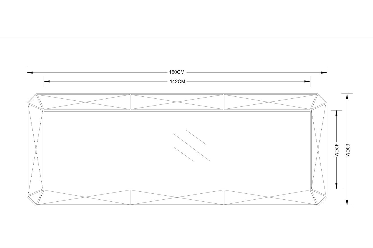 Зеркало с фактурной зеркальной отделкой 3