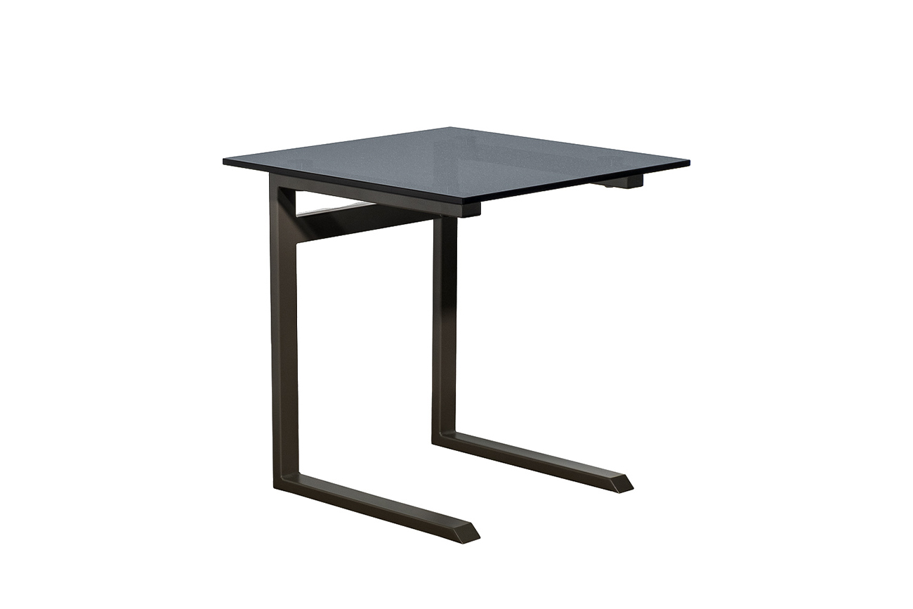 Столик журнальный приставной черное стекло 1