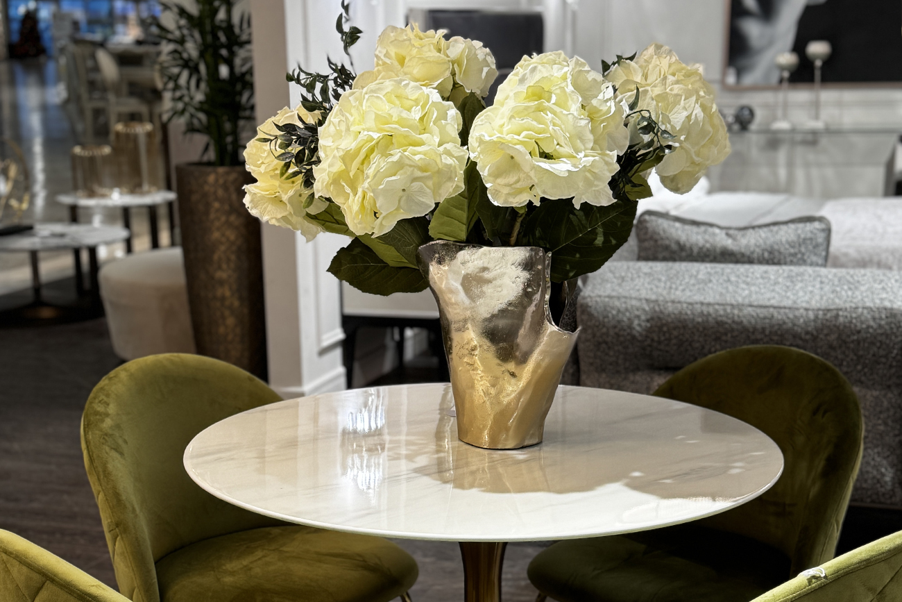 Ваза металлическая серебро/шампань 3