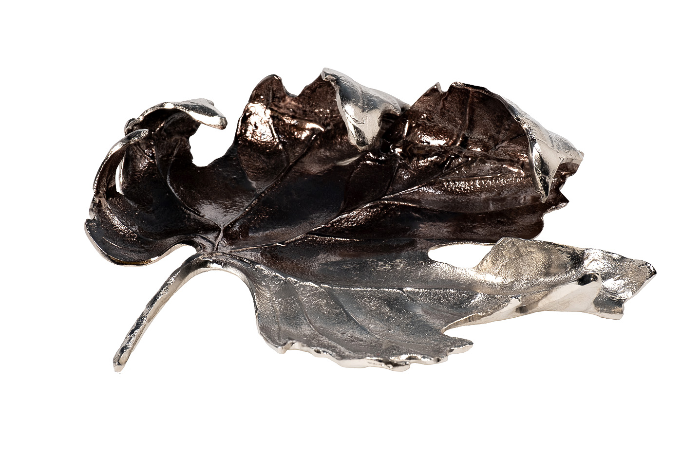 Блюдо декоративное «Лист» хром 1