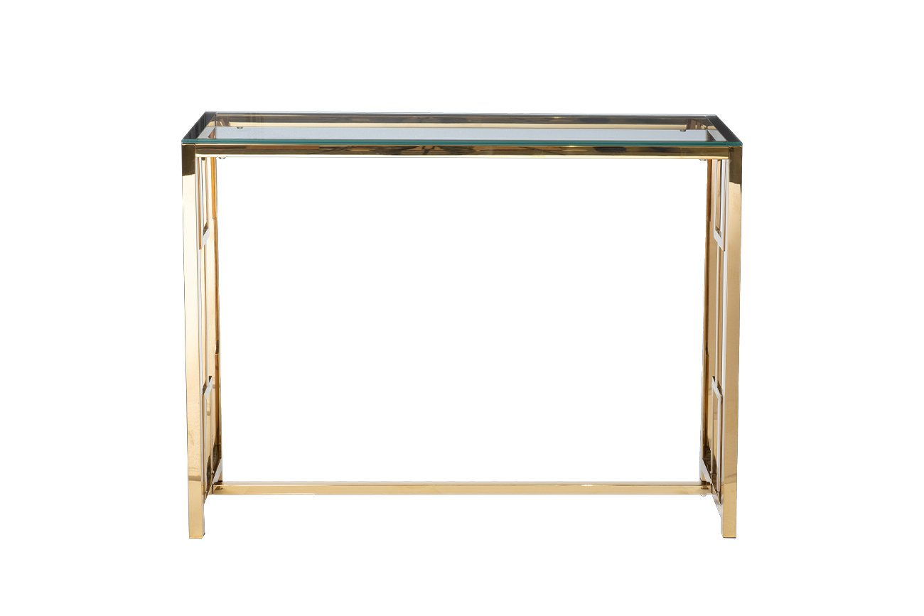 Консоль прозрачное стекло/золото 1