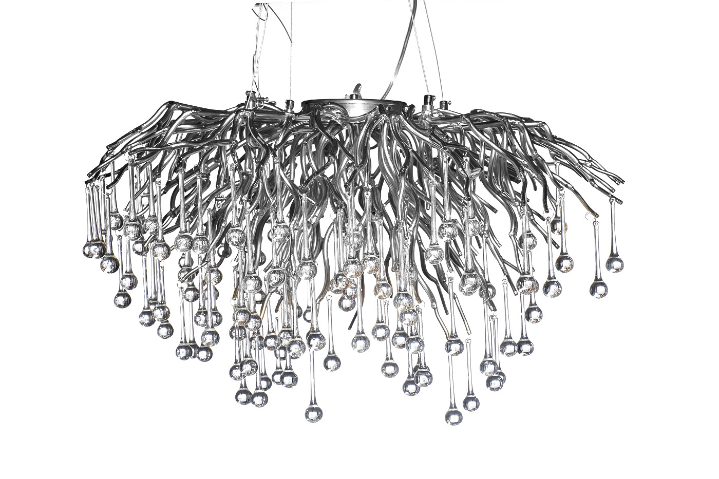 Люстра подвесная «Капли» круглая (хром) 1