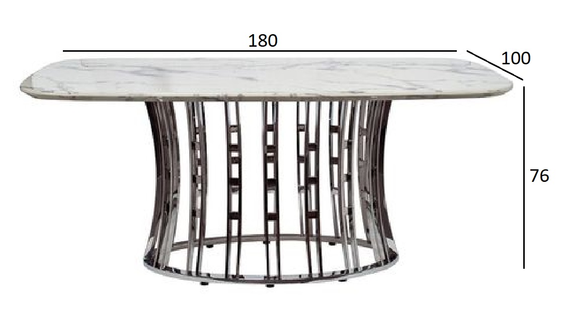 Стол обеденный светло-серый (искусственный камень) 4