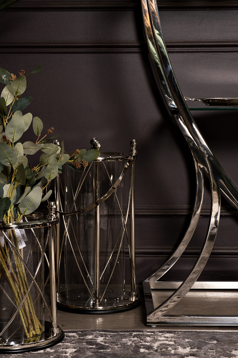 Подсвечник нерж.сталь/стекло 2