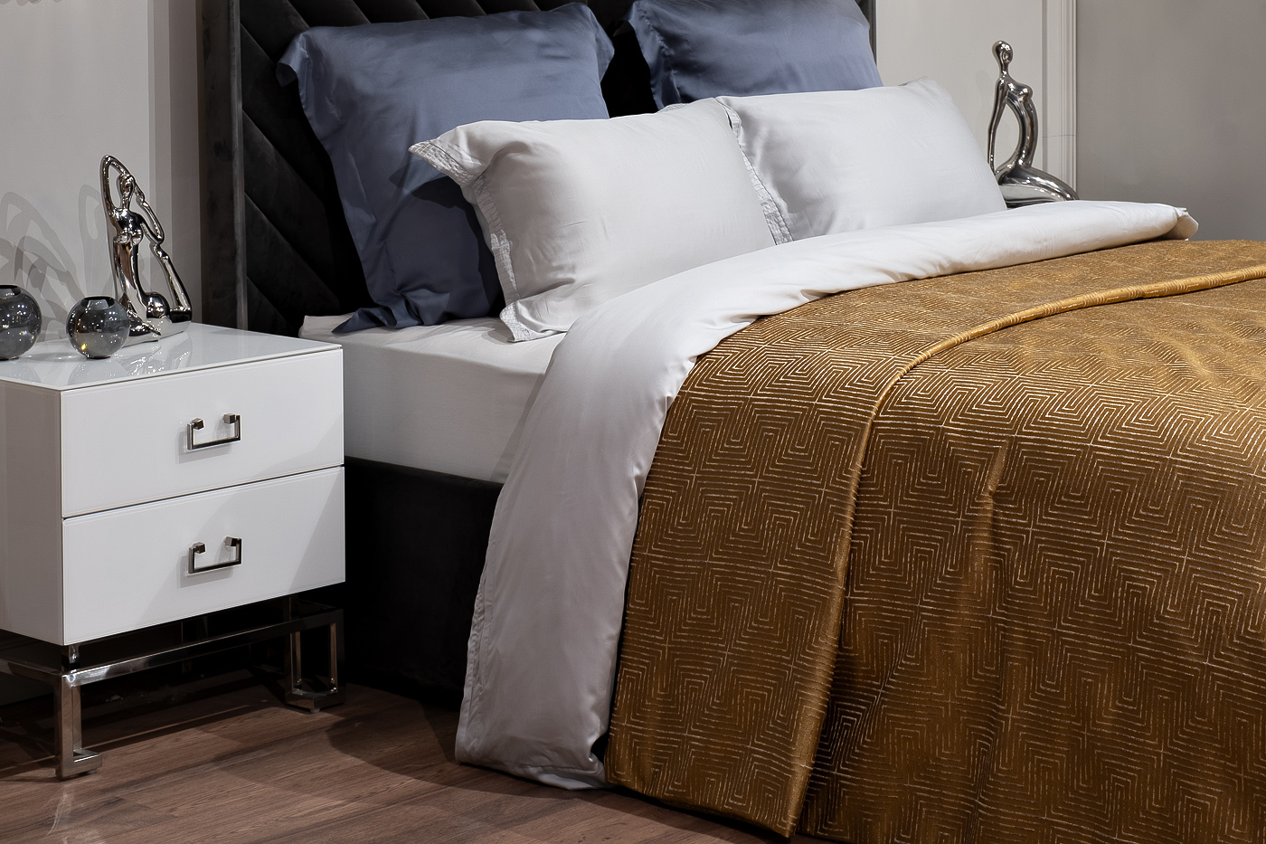 Покрывало Глосс (Gloss) 260х260см горчичное 2