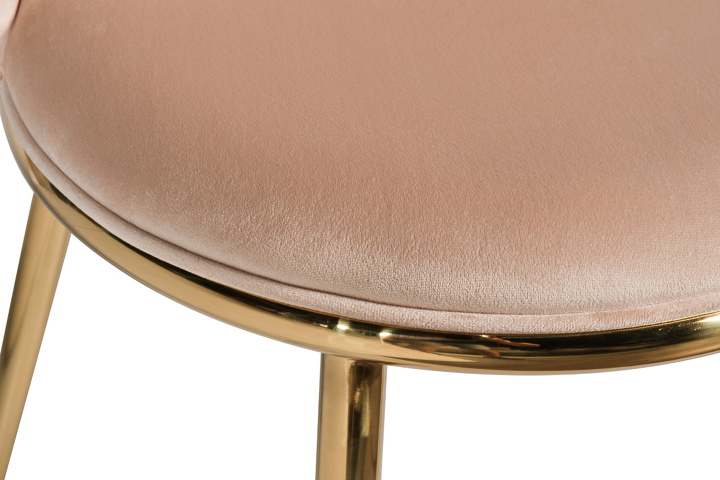 Стул велюровый бежевый/золото 4