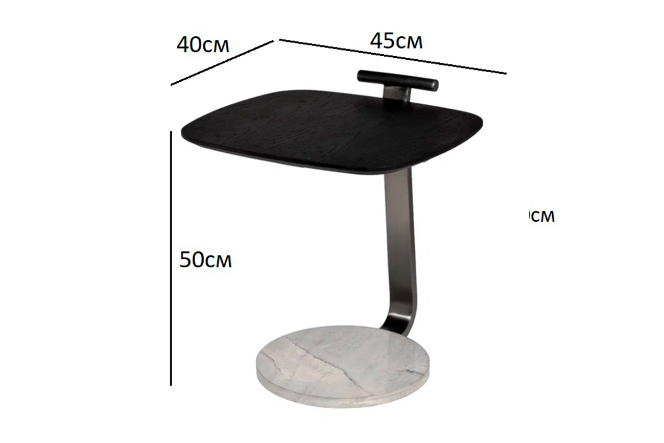 Столик журнальный приставной серый 3