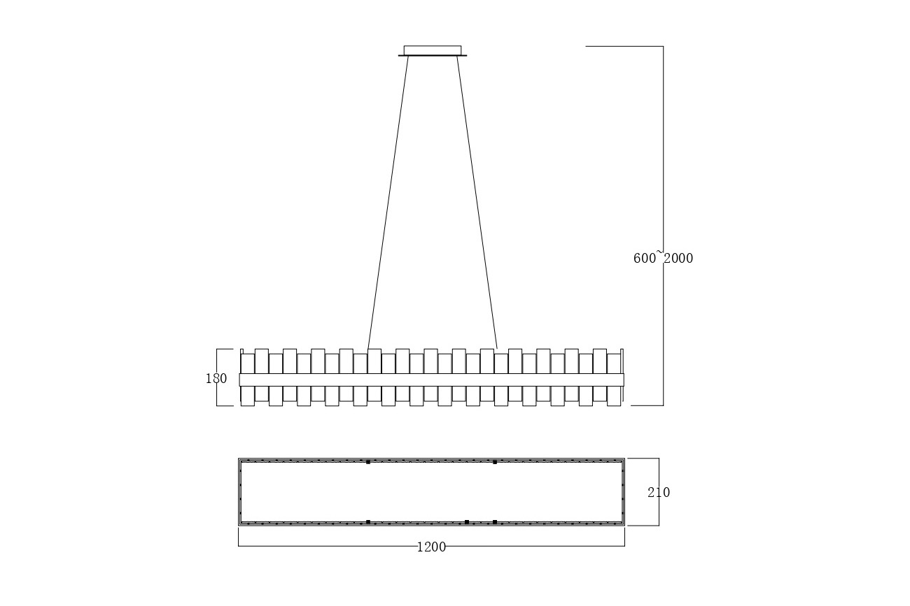 Люстра подвесная из рифленого стекла 3