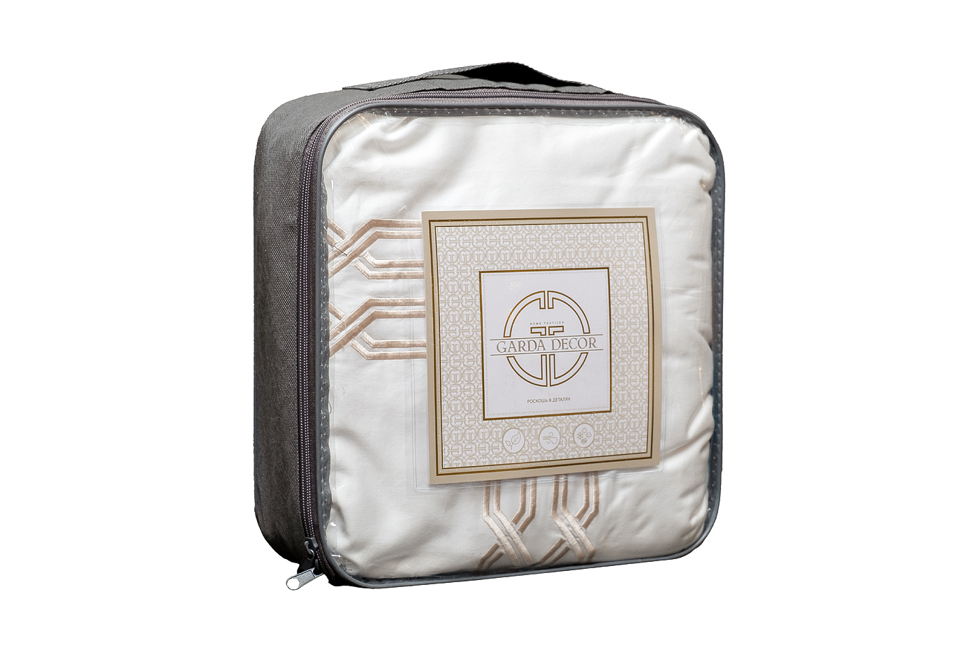 Комплект постельного белья «Паллада» с вышивкой евро 220х200см золотой 12